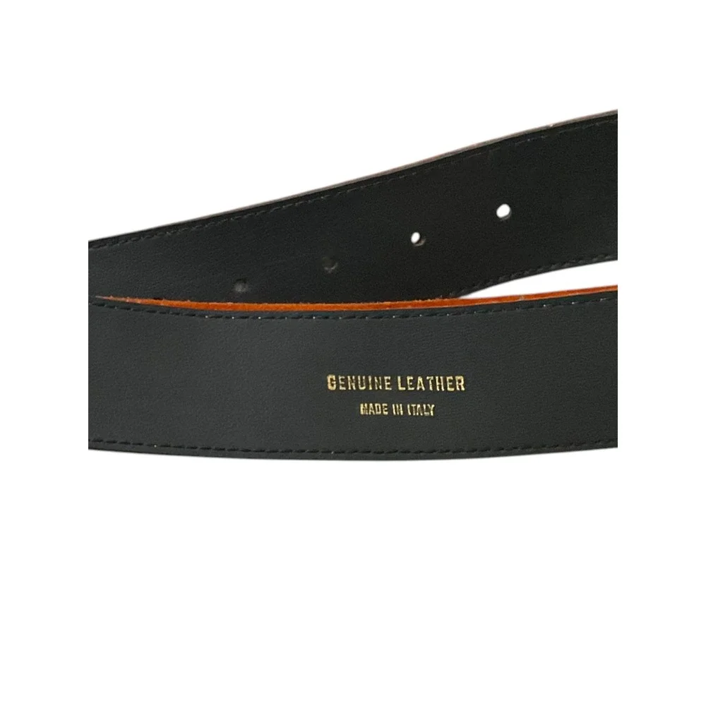 Italian Burnt Orange Suede Leather Wide Waist Belt Silver Hardware Made in Italy